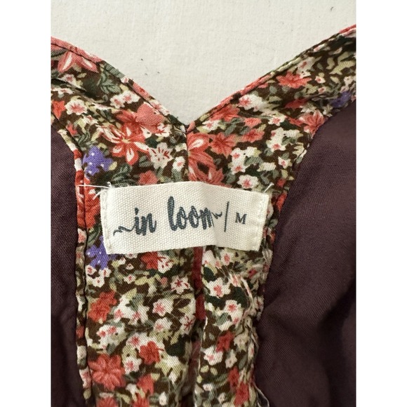 In Loom Floral Ruffle Tiered Midi Maxi Dress Size M Boho Cottagecore Prairie - Picture 4 of 9